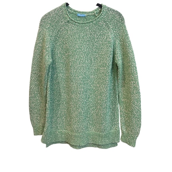 J.McLaughlin Sweaters - J McLaughlin Womens Green Speckled Knit Crew Neck Cotton Sweater Size S
